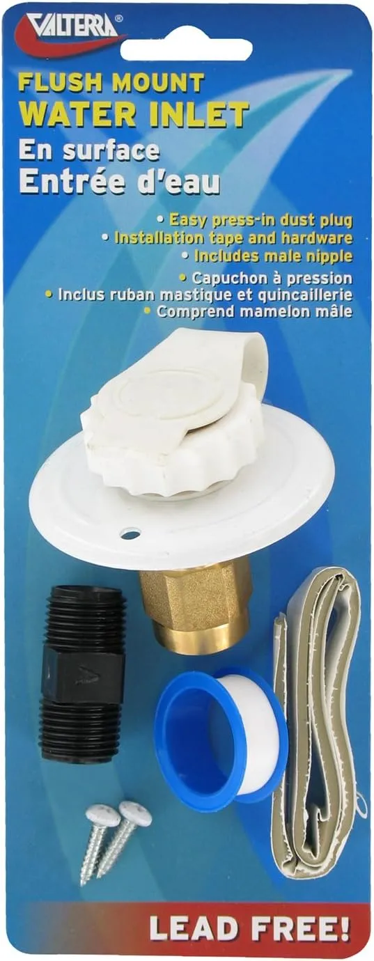 Valterra A010171LFV White 2.75" Metal Water Inlet