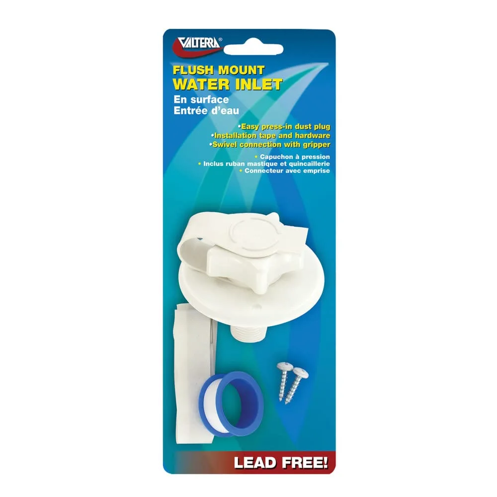 Valterra A01-0168VP White 2-3/4" Flange Carded Water Inlet