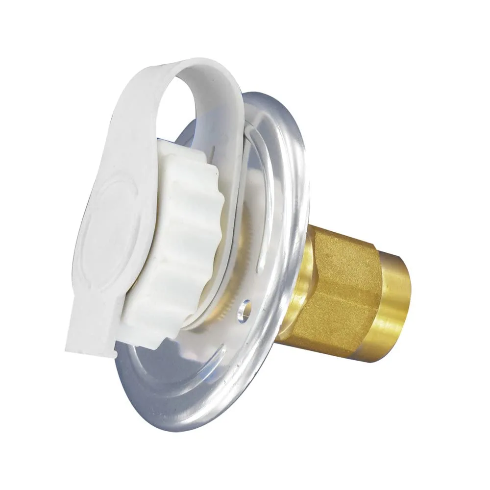 Valterra A01-0172LF FPT 2-3/4" Aluminum Finish Lead-Free Flush Mount Water Inlet