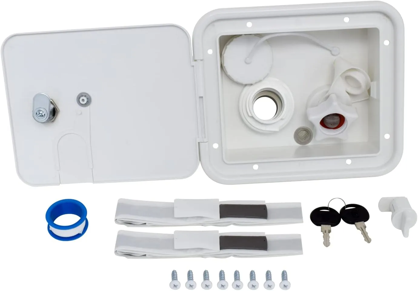 Valterra A01-2004VP White Carded Gravity/Plastic City Water Inlet Hatch