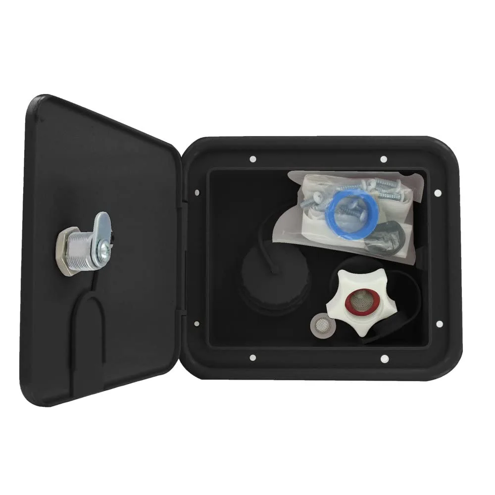 Valterra A01-2004BKVP Black Gravity/Brass City Water Inlet Hatch