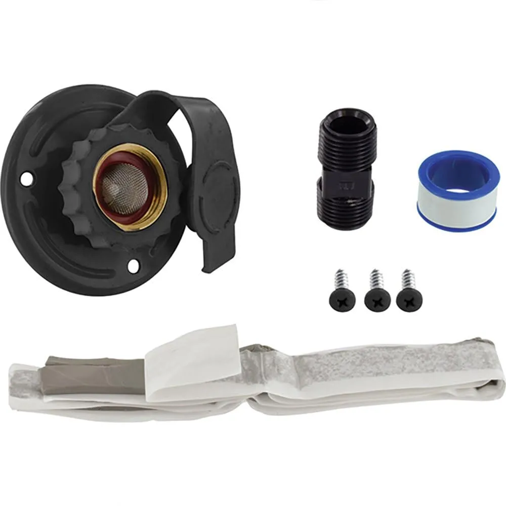 Valterra A01-0175LFVP Flush-Mount Water Inlet - FPT, 2-3/4" Metal Flange, Black (Carded)