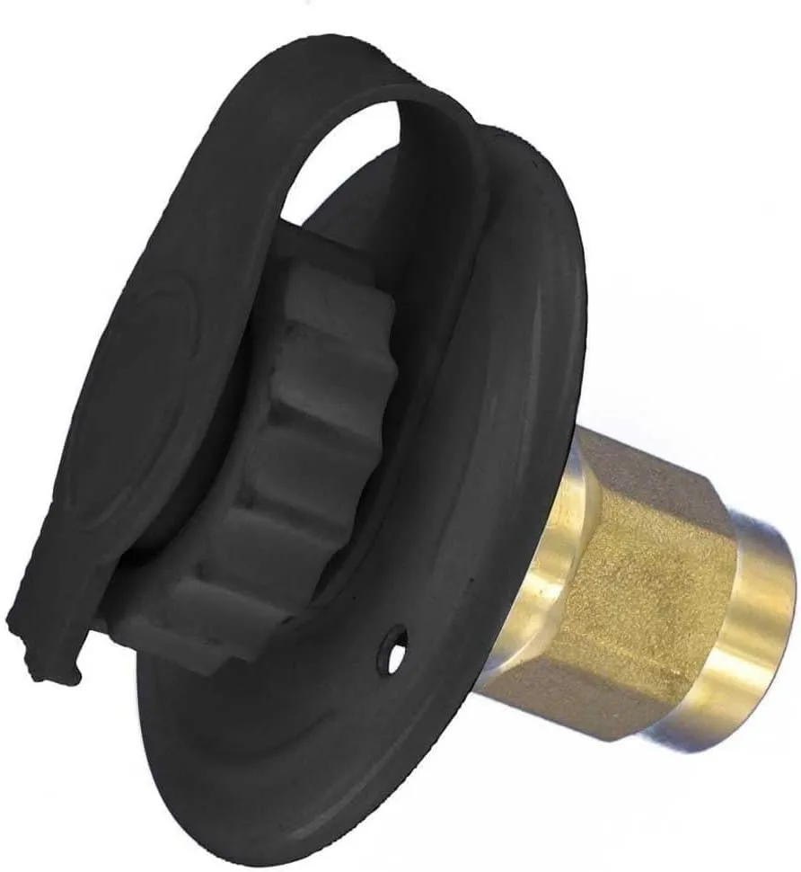 Valterra A01-0175LFVP Flush-Mount Water Inlet - FPT, 2-3/4" Metal Flange, Black (Carded)