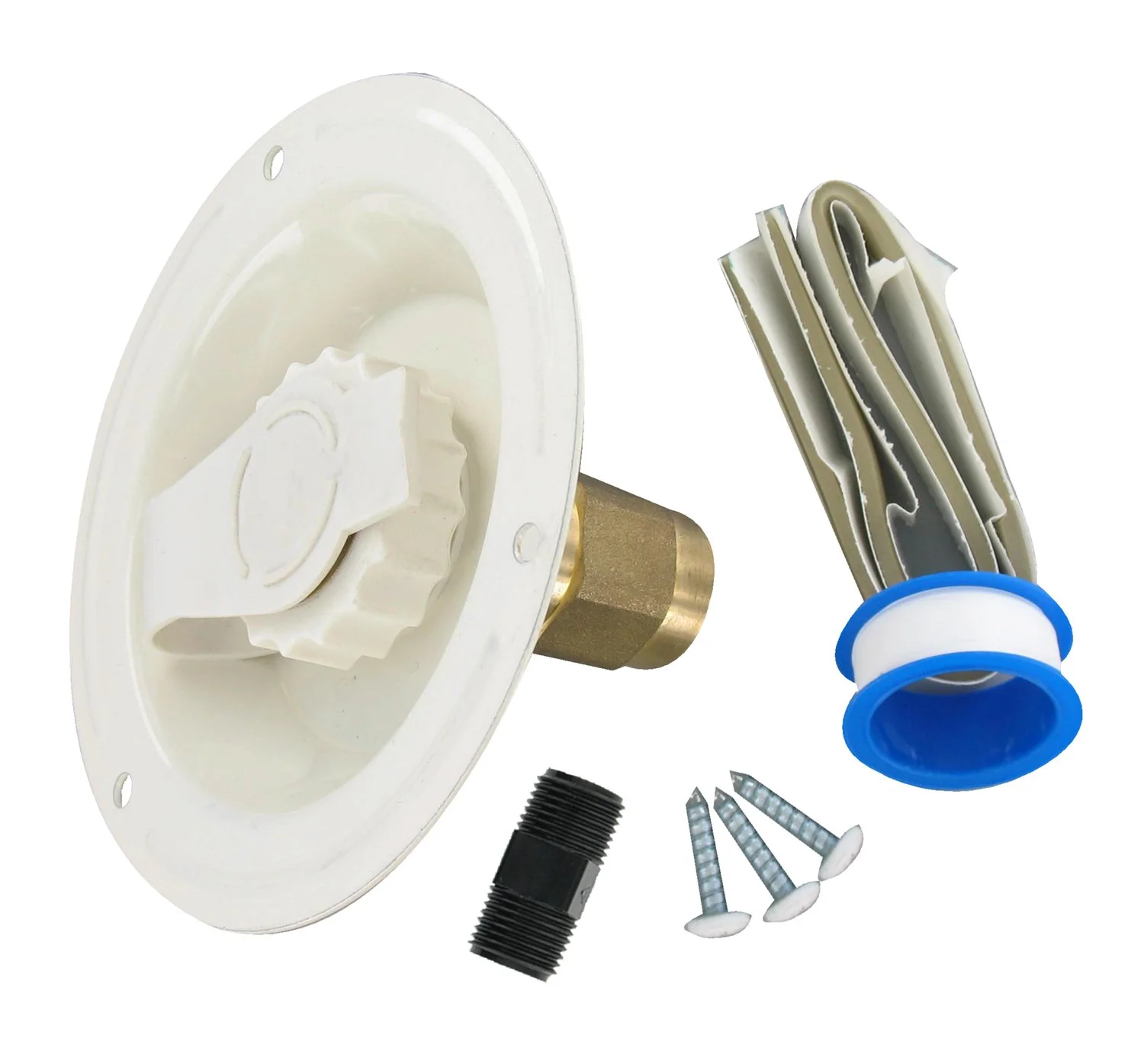 Valterra A01-0177LFVP Colonial White Lead-Free Metal Recessed Water Inlet