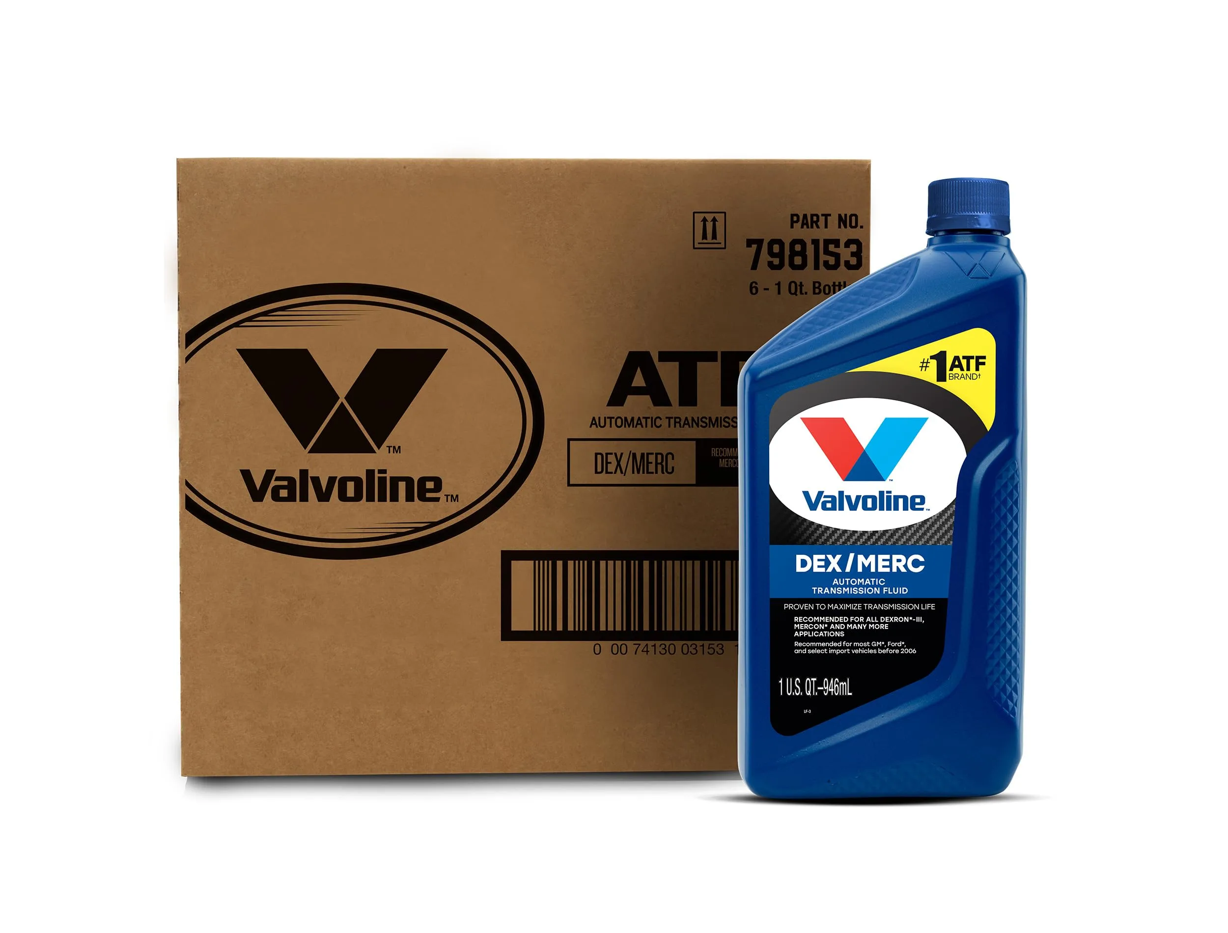 Valvoline DEX/MERC (ATF) Automatic Transmission Fluid 1 QT, Case of 6