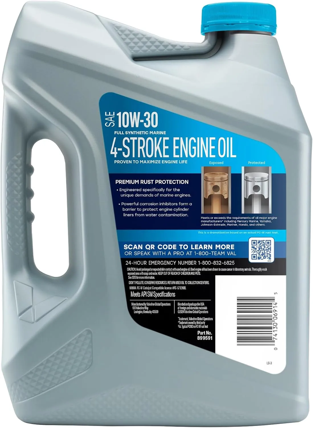 Valvoline 4-Stroke Marine Full Synthetic Engine Oil 1 Gallon 4-Stroke 1 GA