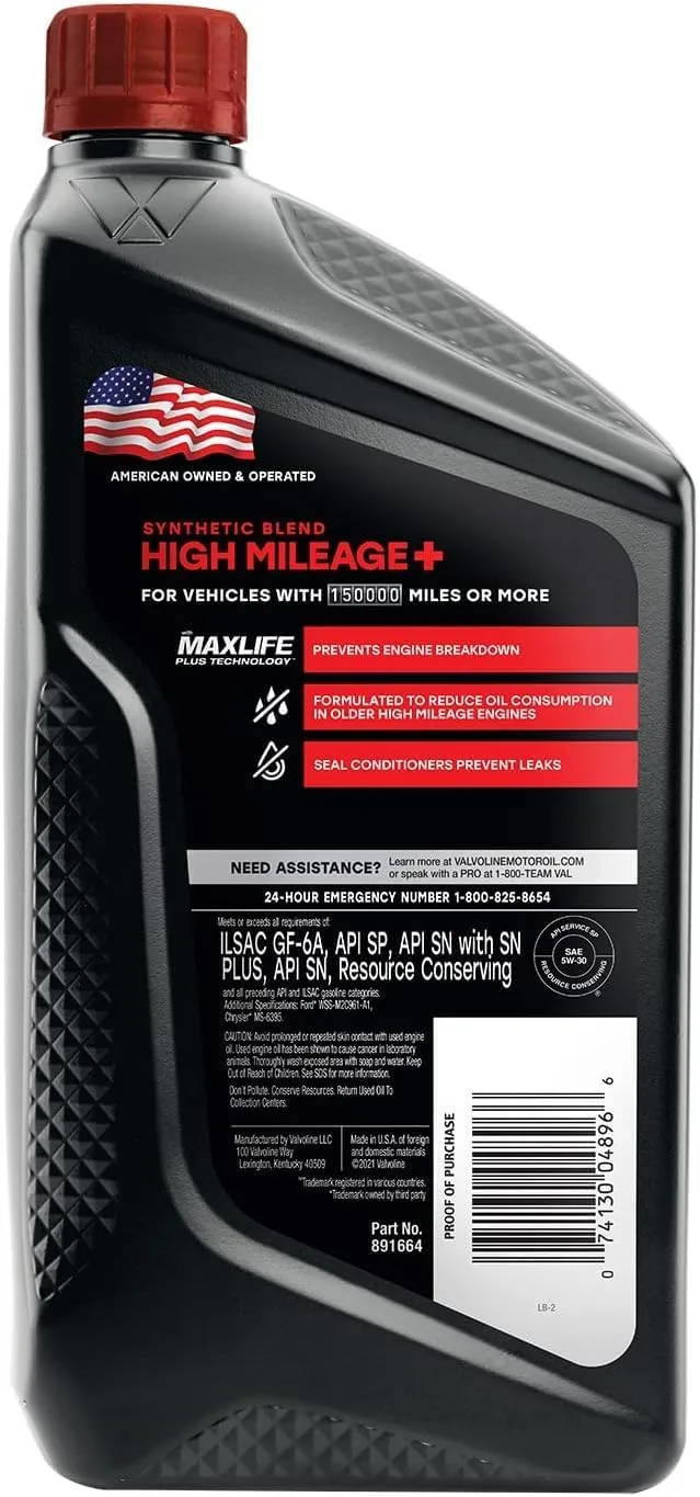Valvoline MaxLife High Mileage Motor Oil