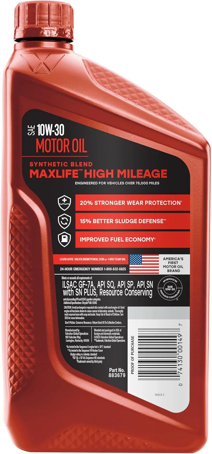 Valvoline MaxLife High Mileage Motor Oil
