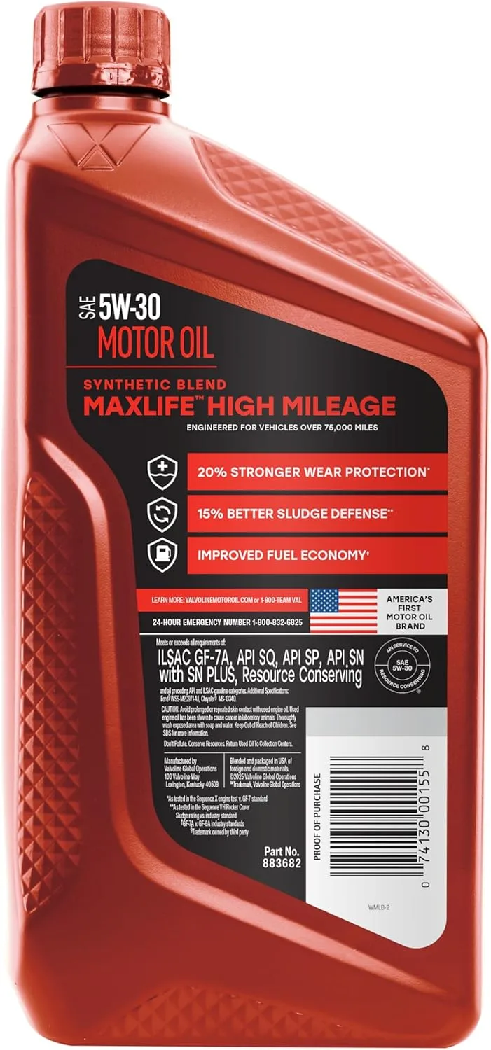 Valvoline MaxLife High Mileage Motor Oil