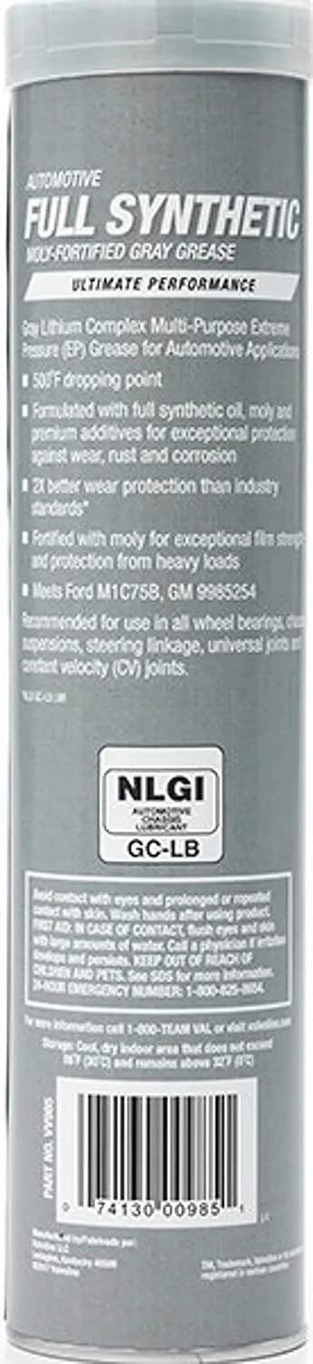 Valvoline Moly-Fortified Gray Full Synthetic Grease 14.1 OZ Cartridge
