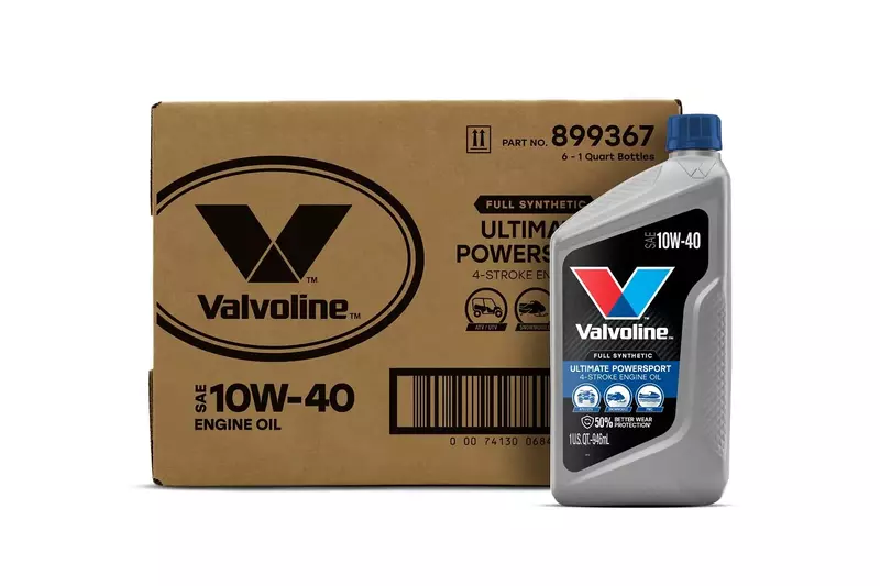 Valvoline 4-Stroke Powersport Full Synthetic Motor Oil 1 Quart (Pack of 6) 1 QT, Case of 6
