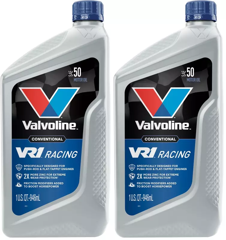 Valvoline VR1 Racing SAE 50 High Performance High Zinc Motor Oil 1 QT (Pack of 2)