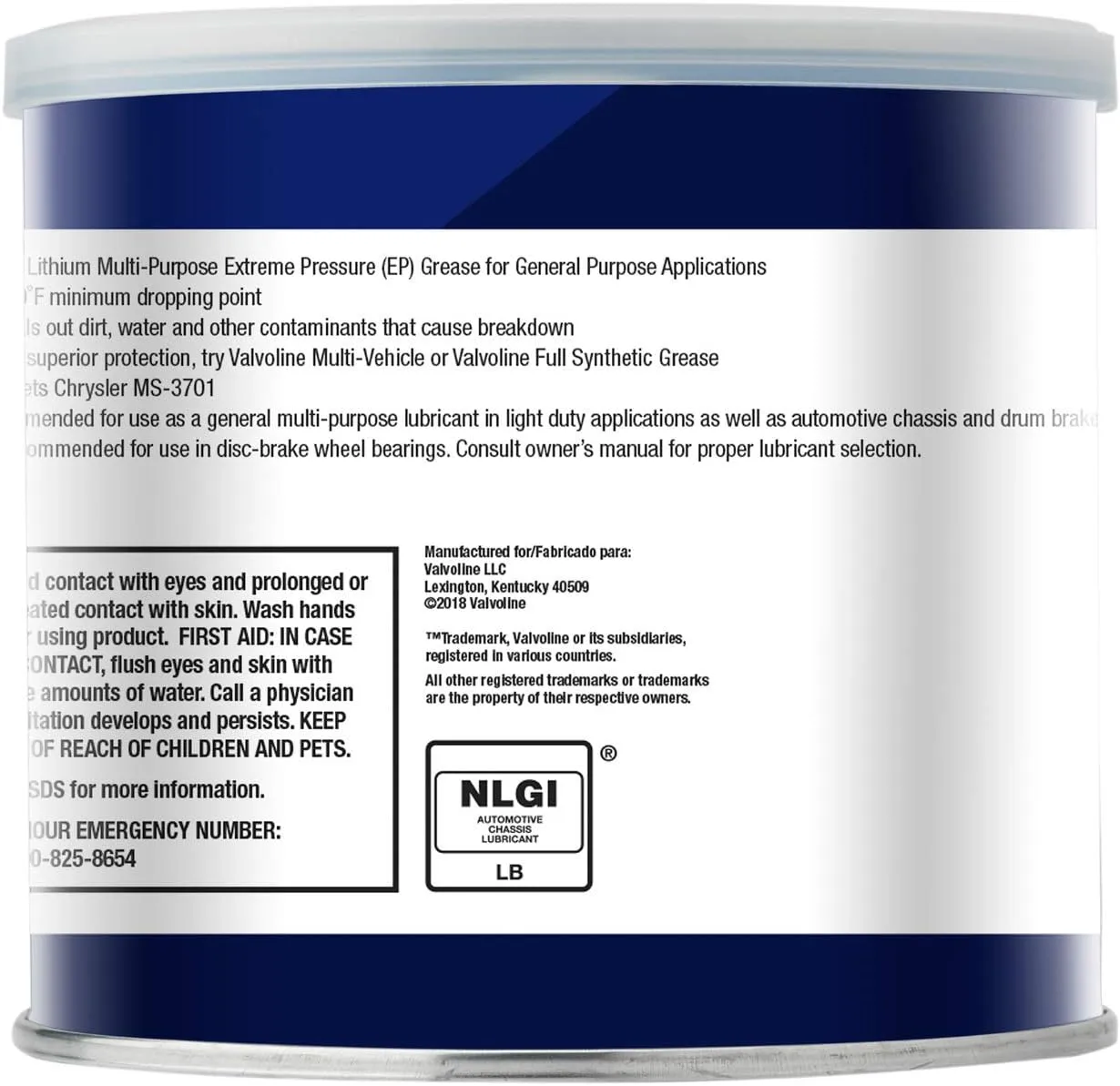 Valvoline - VV608 General Purpose Amber Grease 1 LB