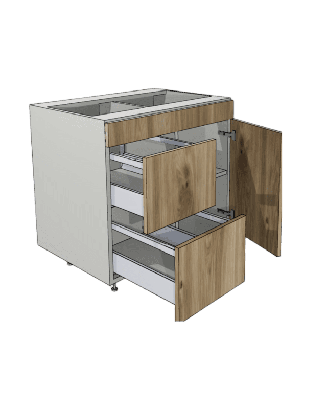 VANITY CABINET 1 DOOR 2 DRAWERS 1 FALSE DRAWER-42" WIDE