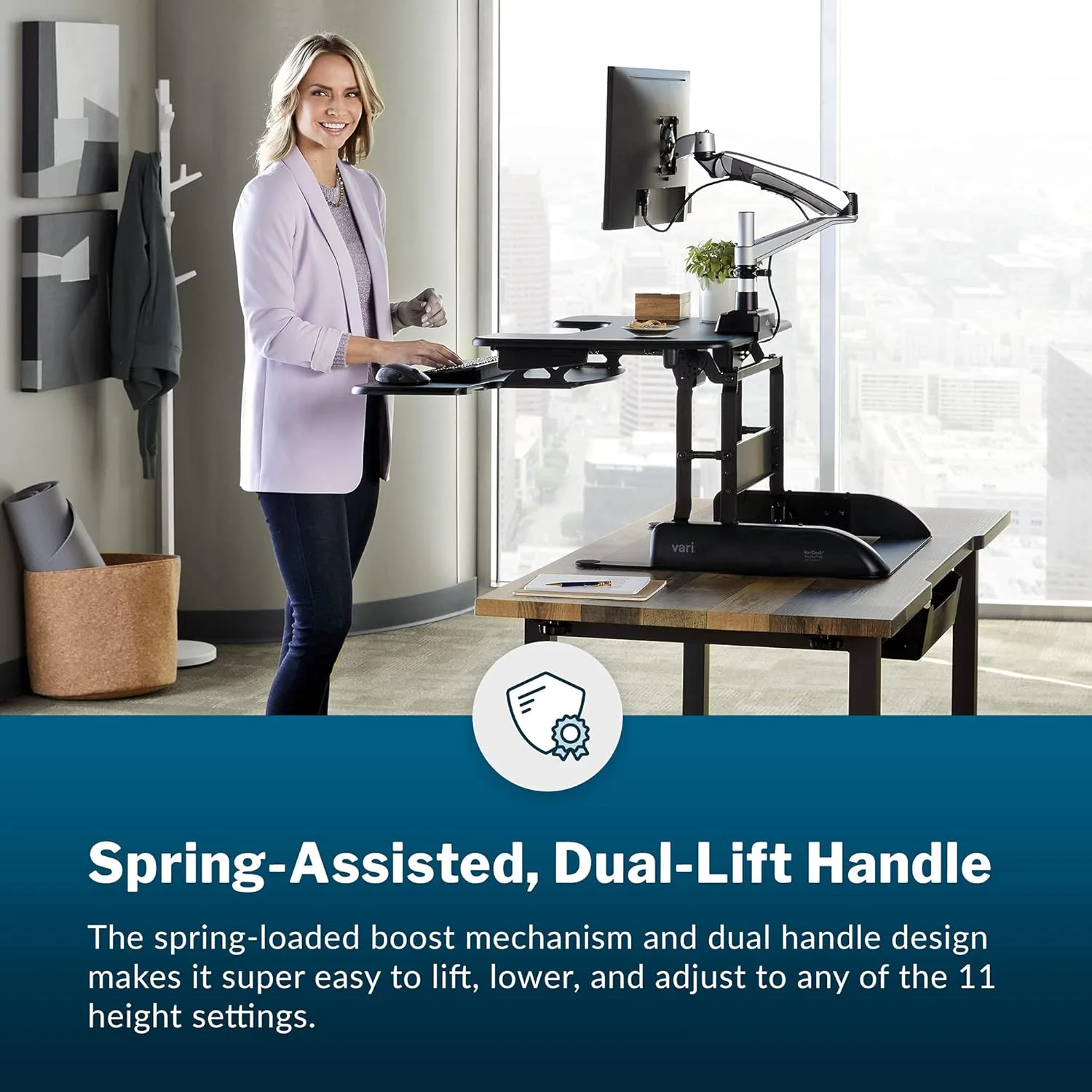 Vari VariDesk Pro Plus 30 Height Adjustable Standing Desk Converter for Home Office
