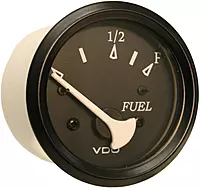 VDO 301-11802 Cockpit Marine Fuel Level Gauge Use with Marine 240-33 Ohm Fuel Senders 12V - Black