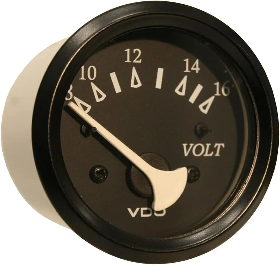VDO 332-11805 Cockpit Marine Black Voltmeter 8-16V - Black
