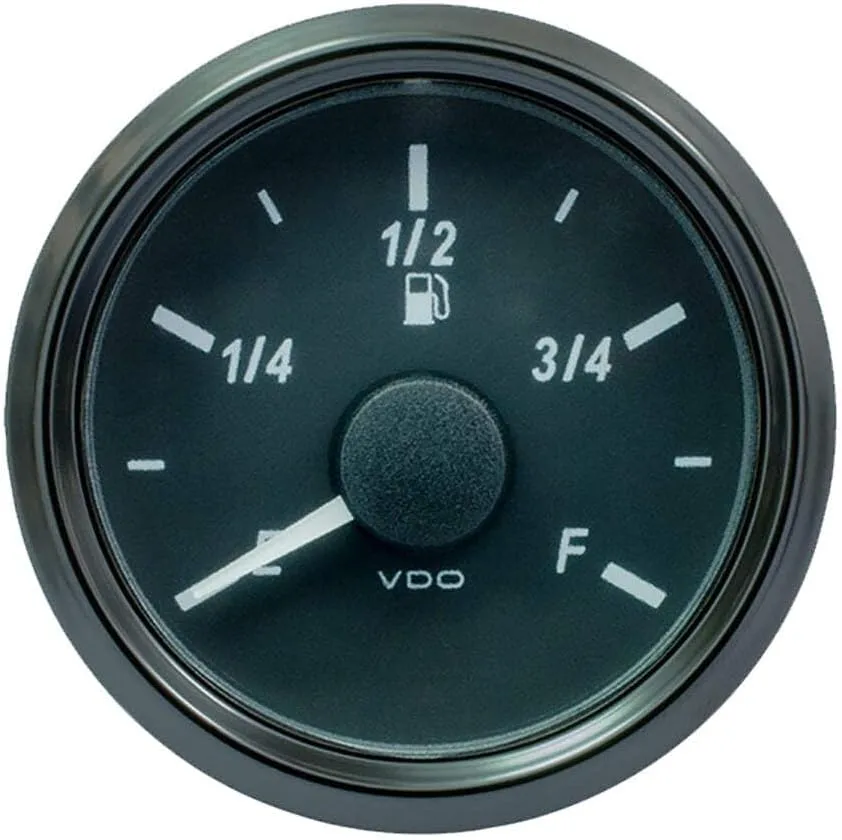 VDO SingleViu 52mm (2-1/16") Fuel Level Gauge - E/F Scale - 0-180 Ohm