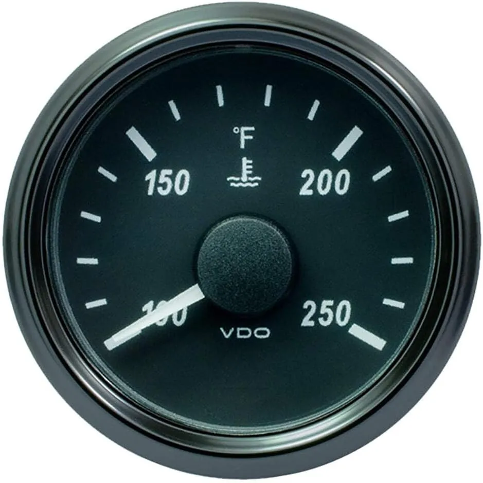 VDO SingleViu 52mm (2-1/16") Water Temp. Gauge - 250° F - 291-22 OHM