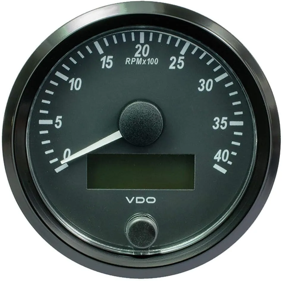 VDO SingleViu 80mm (3-1/8") Tachometer - 4,000 RPM