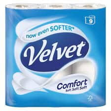 VELVEX TOILET TISSUE UNWRAPPED 9S