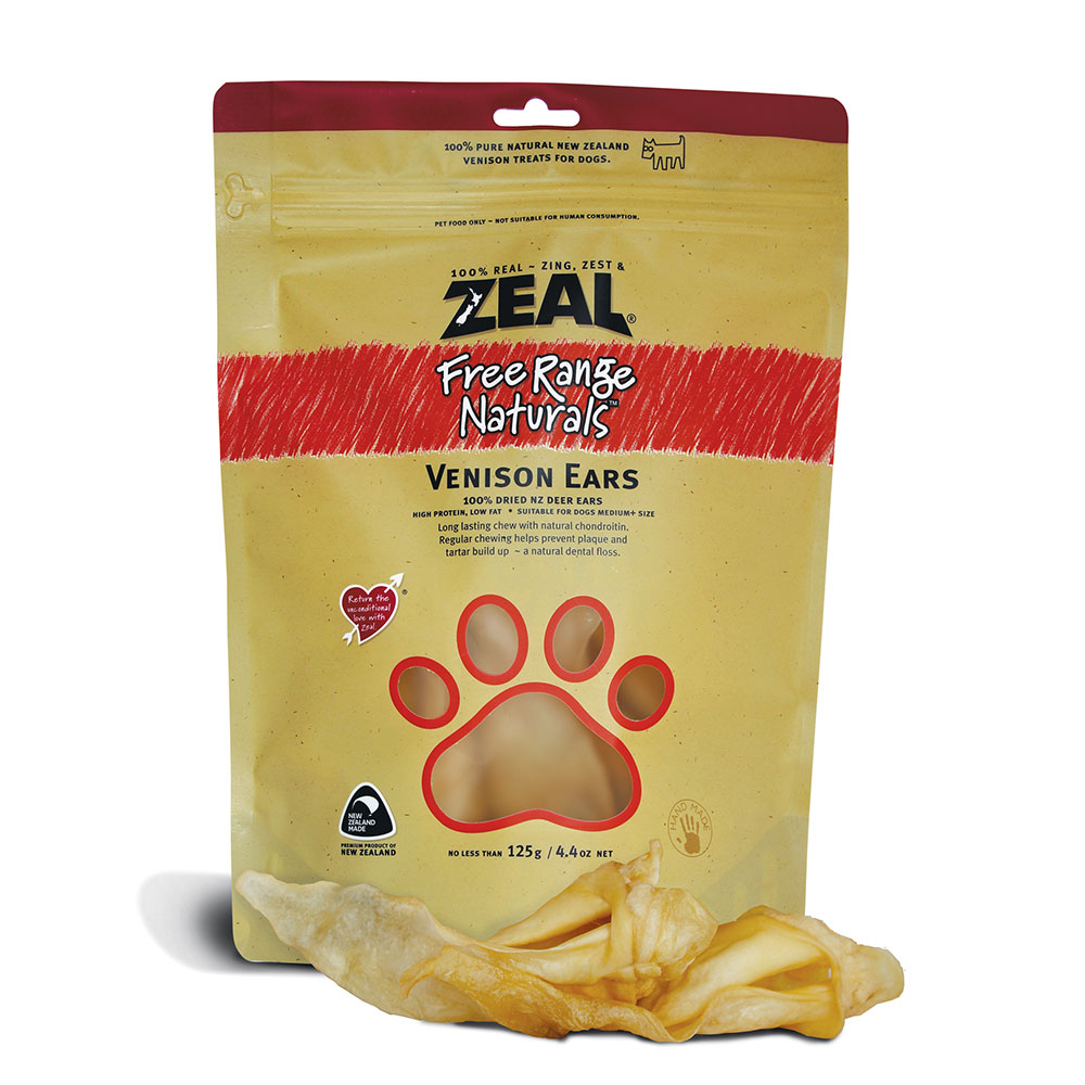 Zeal Venison Ears (4-6pcs) Dog Treat 125G Zeal Venison Ears (4-6pcs) Dog Treat 125G