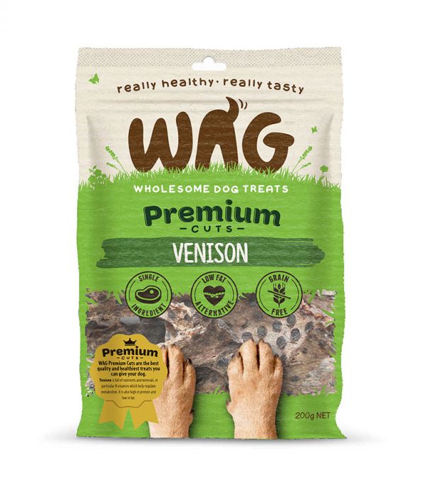 Wag Premium Cuts Venison Dog Treats 200G Wag Premium Cuts Venison Dog Treats 200G