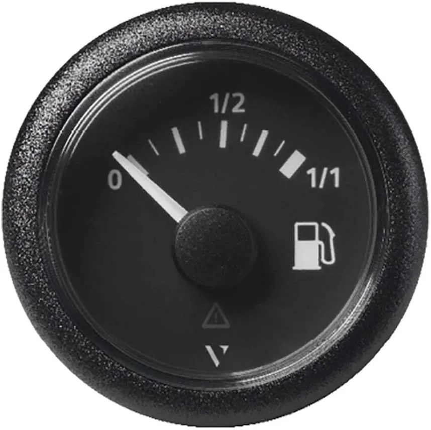 Veratron 52mm (2-1/16") ViewLine Fuel Tank Level Gauge - 0 to 1/1 - Black Dial & Round Bezel