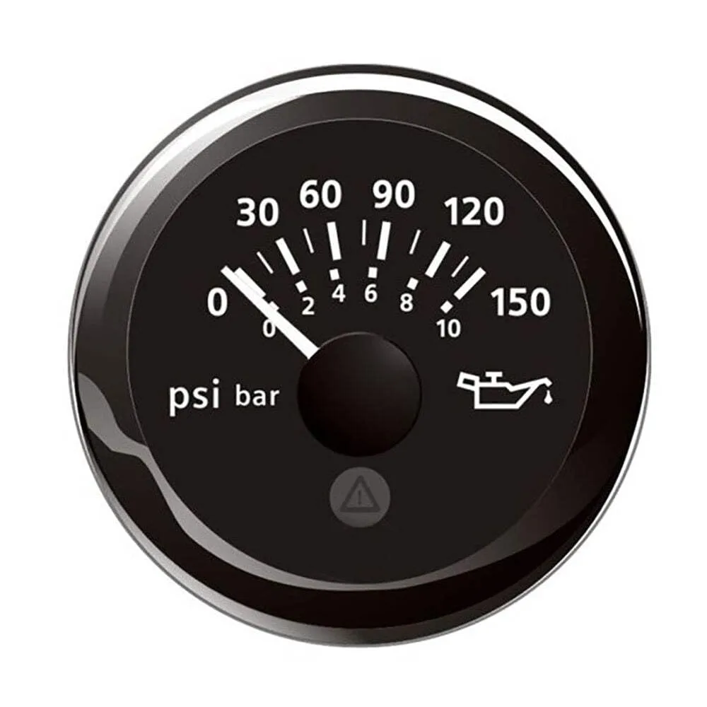 VDO A2C59514118 Marine 2-1/16 [52mm] Viewline Oil Pressure Indicator [8-16v] 0 to 150 Psi - Black Dial & Round Bezel