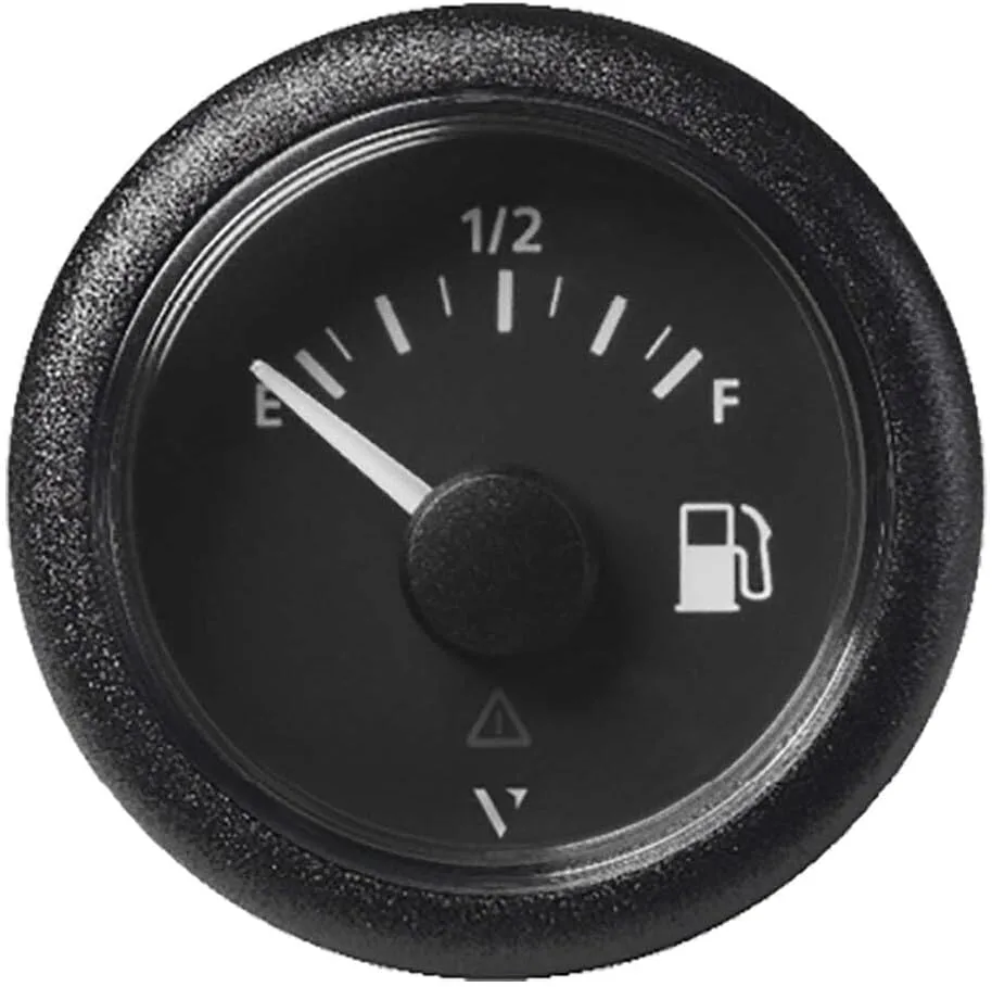 Veratron 52MM (2-1/16") ViewLine Fuel Level Gauge Empty/Full - 240-33.5 OHM - Black Dial & Round Bezel
