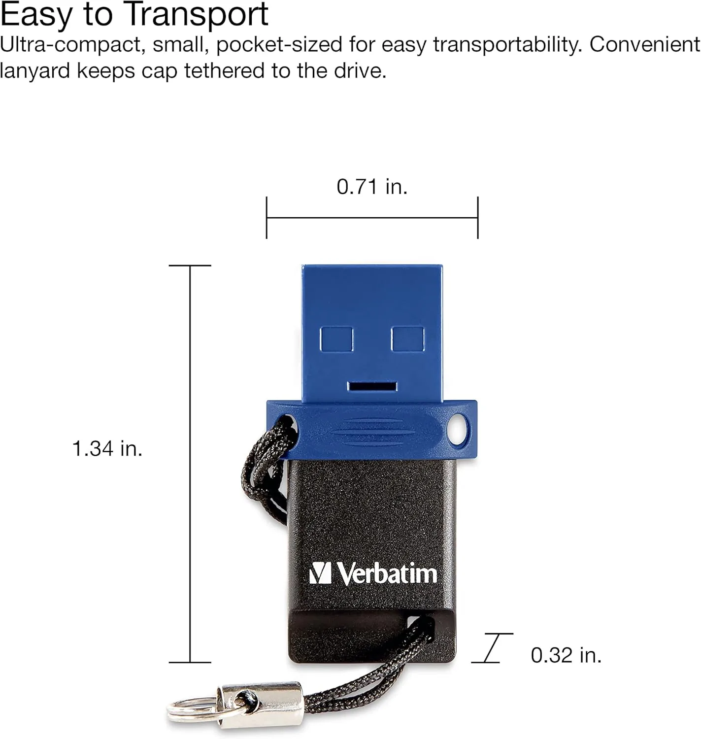 Verbatim Store 'n' Go Dual OTG USB 3.2 Gen 1 Flash Drive for USB-C Devices - 2 in 1 Type C Thumb Drive