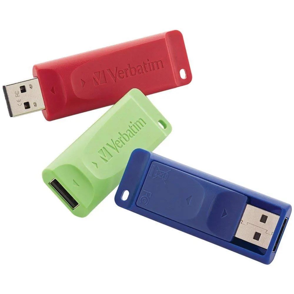 Verbatim 8GB Store 'n' Go USB Flash Drive - 3pk - Red, Green, Blue
