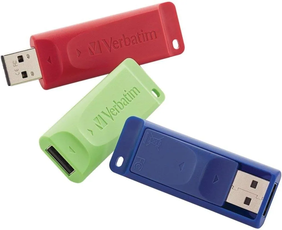 Verbatim 8GB Store 'n' Go USB Flash Drive - 3pk - Red, Green, Blue