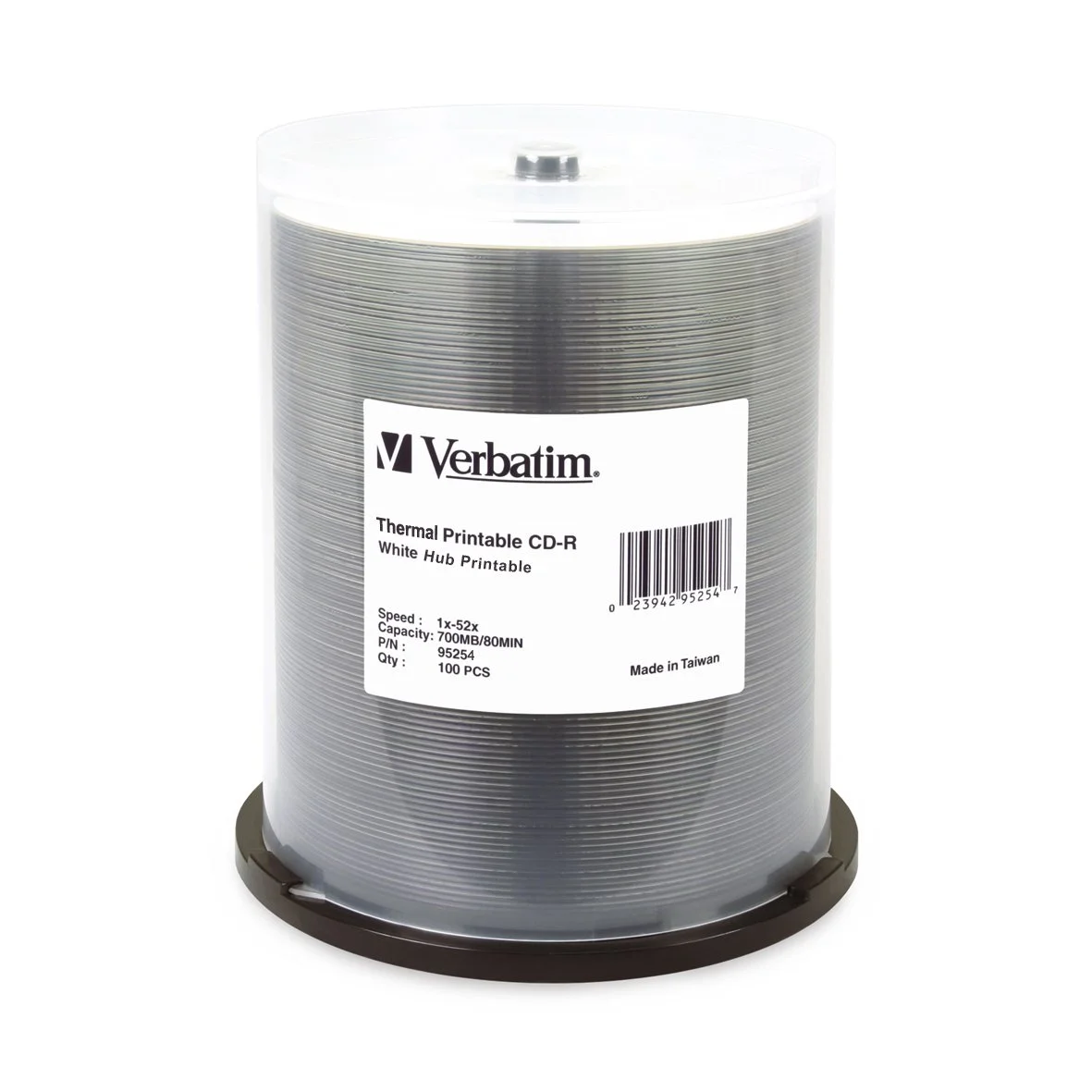 Cd-R 80min 700mb 52x Thermal Hub White Printable 100pk Spindle