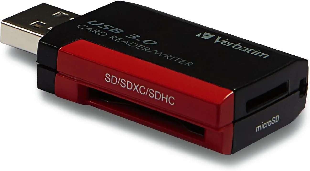 Verbatim Pocket Card Reader, USB 3.0 - Black