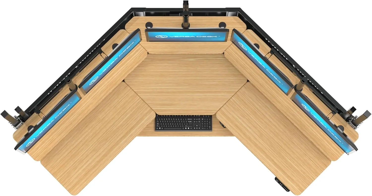 VERSADESK® Foundry Bench 80" x 80" Extra Wide L-Shaped Split-Level Corner Standing Desk | Electric Height Adjustable. 1"