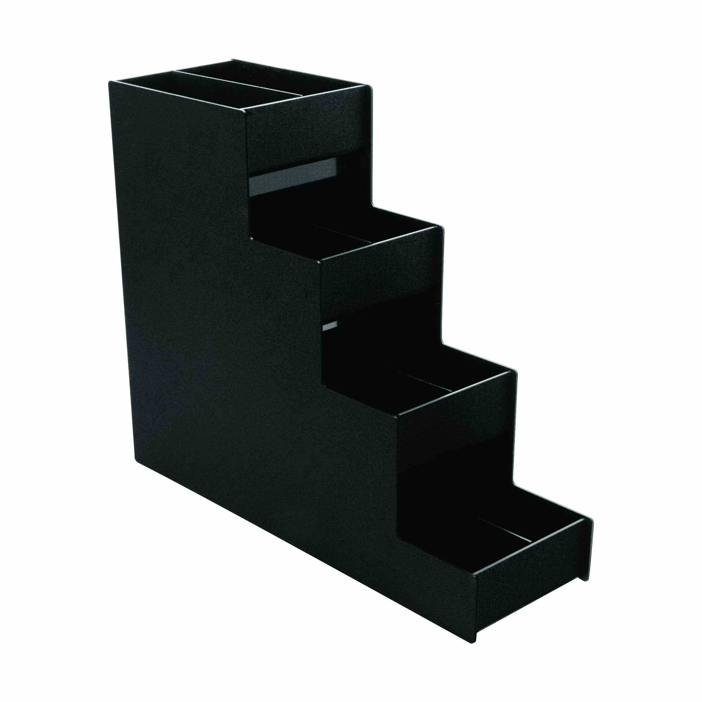 Vertiflex Commercial Grade Narrow Condiment Organizer, 8 Compartments, 6 x 19 x 15.88, Black