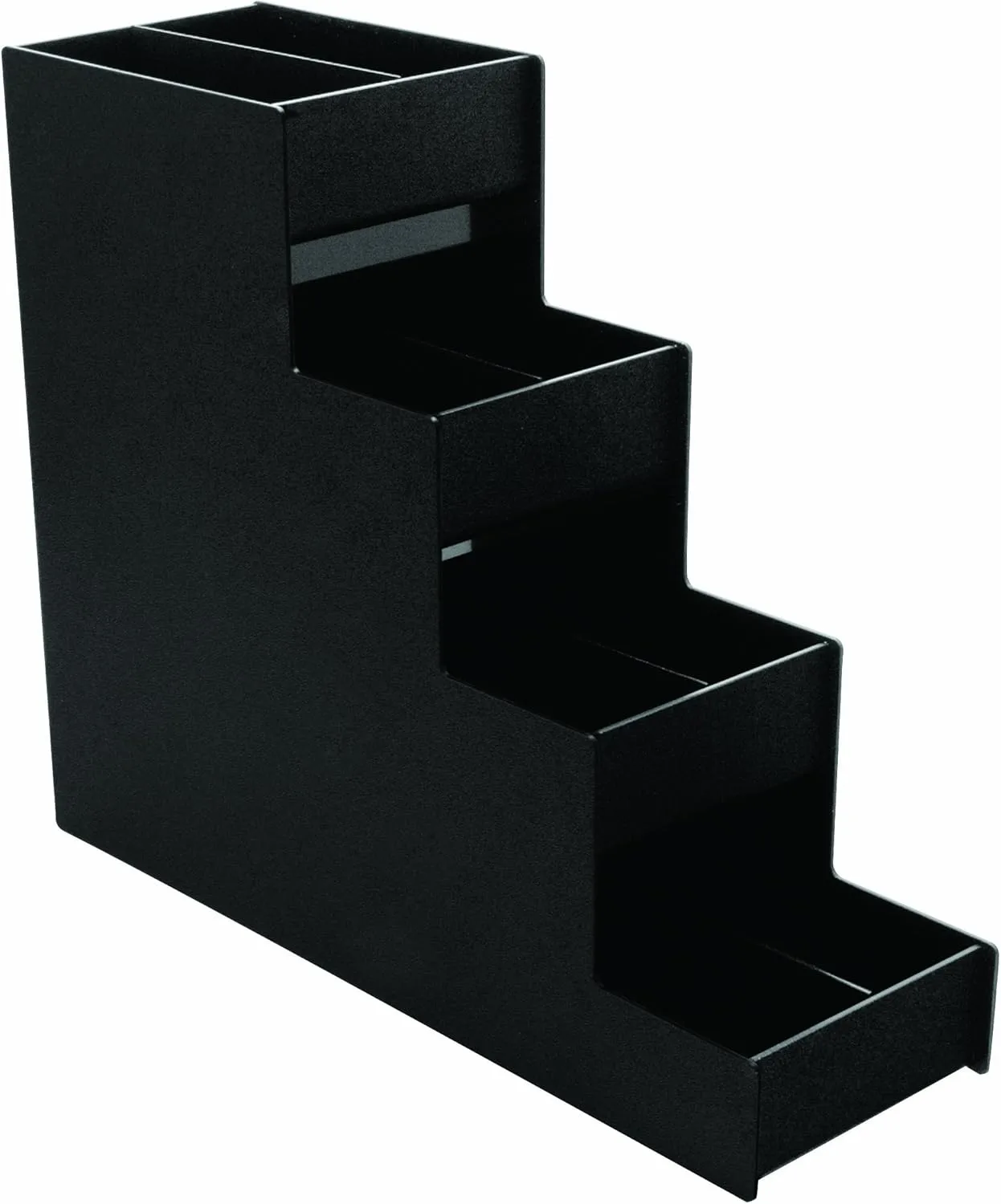Vertiflex Commercial Grade Narrow Condiment Organizer, 8 Compartments, 6 x 19 x 15.88, Black