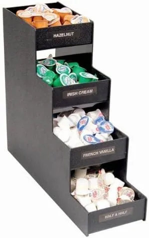 Vertiflex Commercial Grade Narrow Condiment Organizer, 8 Compartments, 6 x 19 x 15.88, Black
