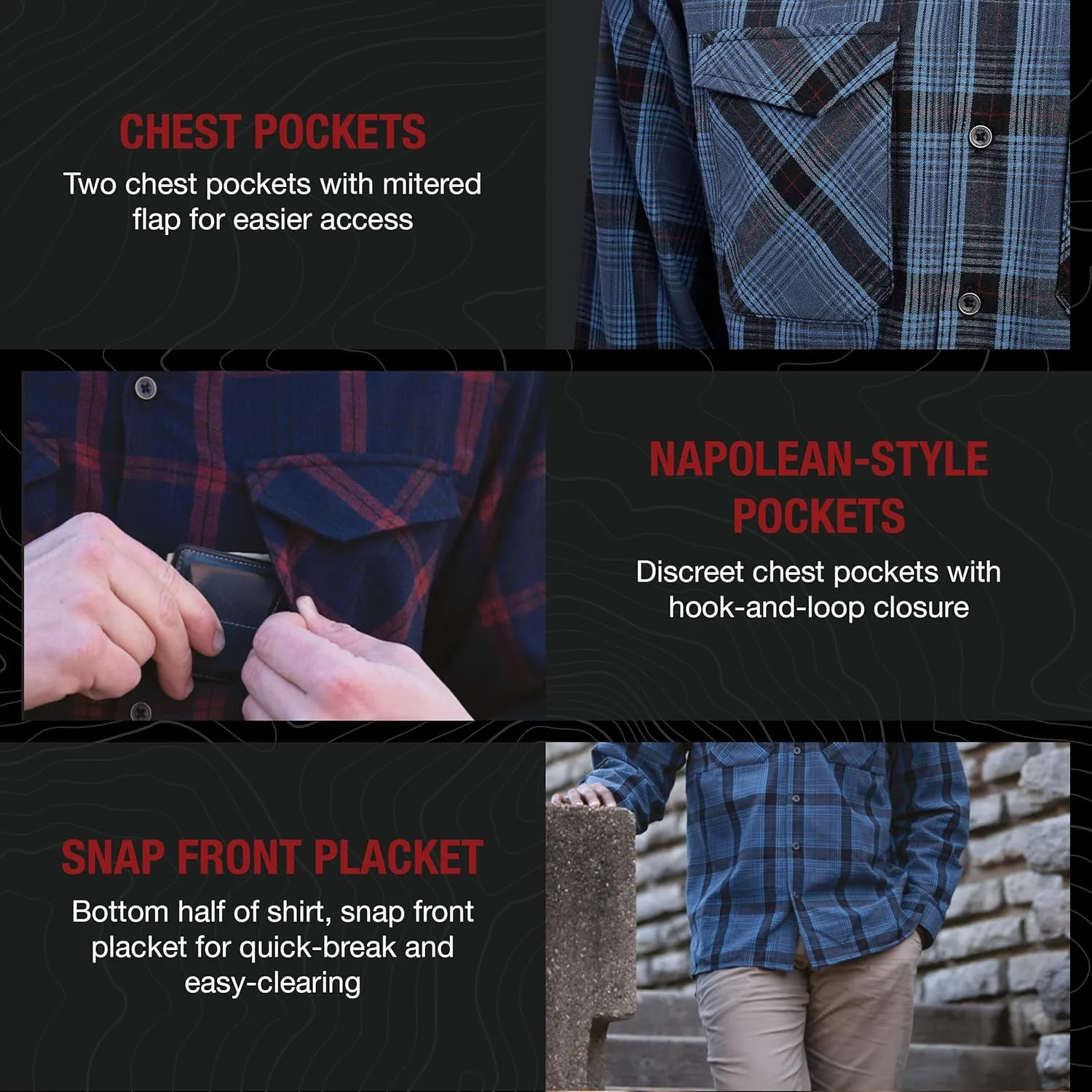 VERTX Canyon River Men's Tactical Flannel Shirt