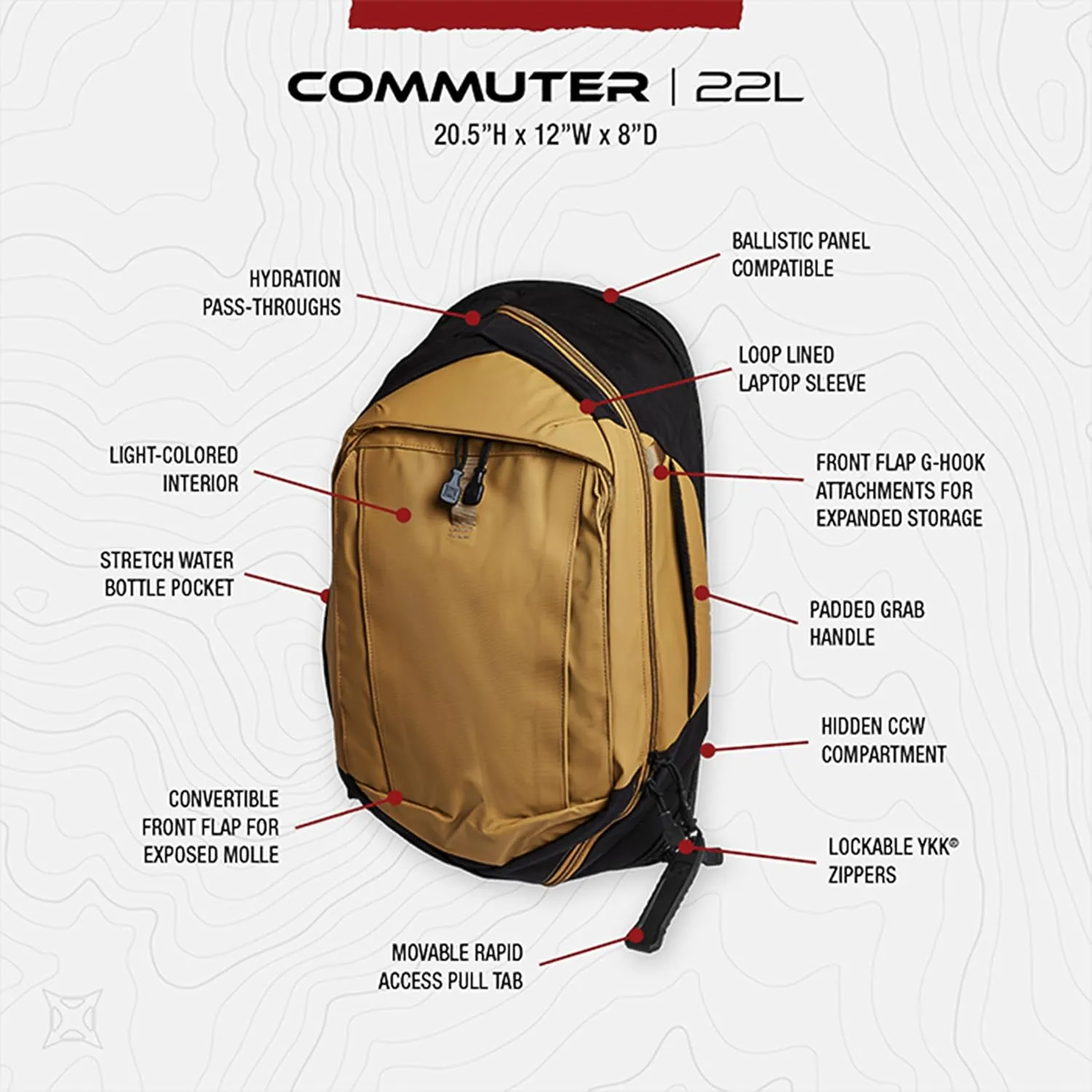 VERTX Commuter 22L EDC Tactical Sling Pack Backpack