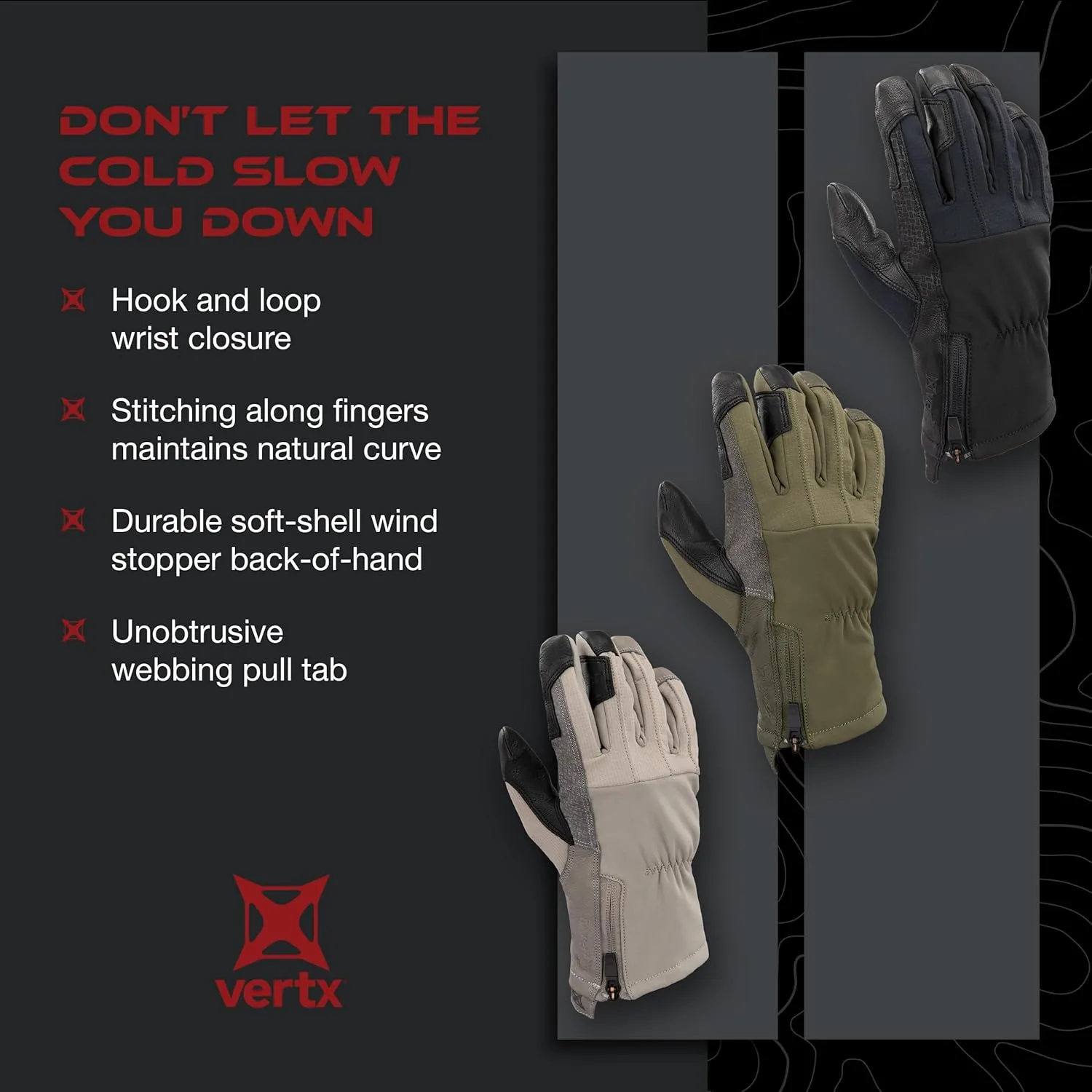 VERTX Crisp Action Tactical Gloves Water Resistant Breathable