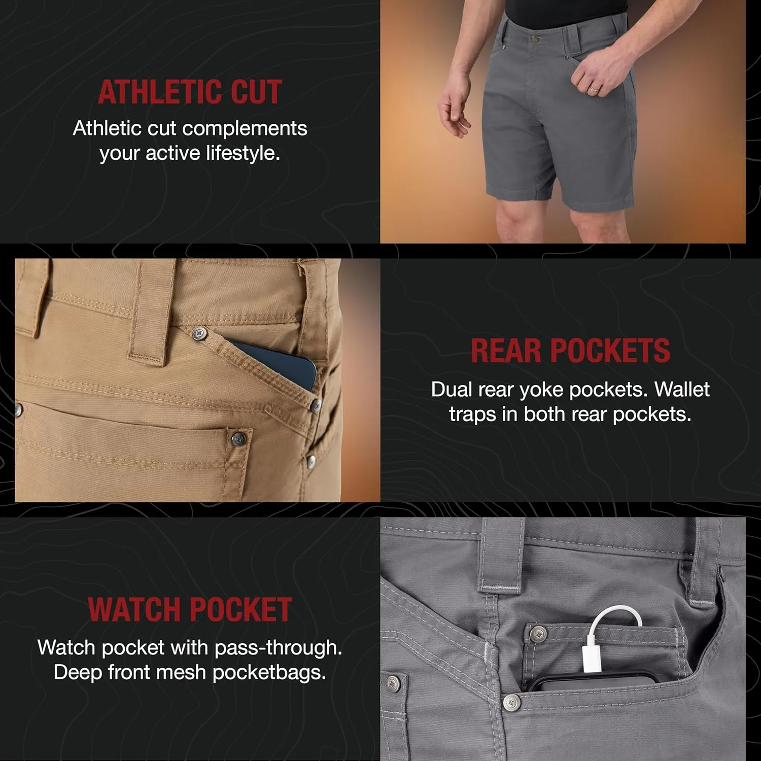 VERTX Cutback Mens Tactical Cargo Shorts