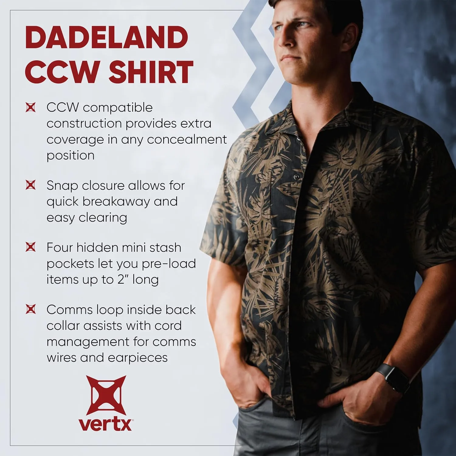VERTX Dadeland CCW Mens Concealed Carry Shirt