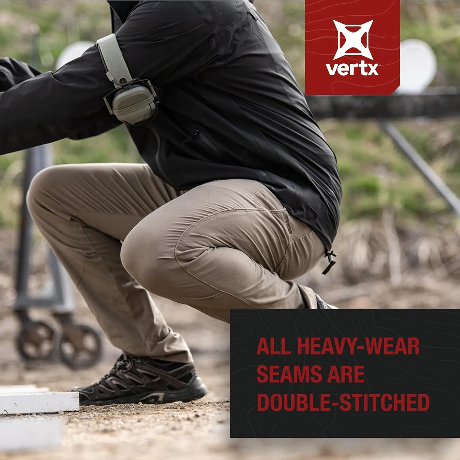 Vertx Delta LT Mens Stretch Tactical Pants with 14 Pockets, Lightweight Outdoor Pants, EDC Work Hiking Gear, Athletic-Fit