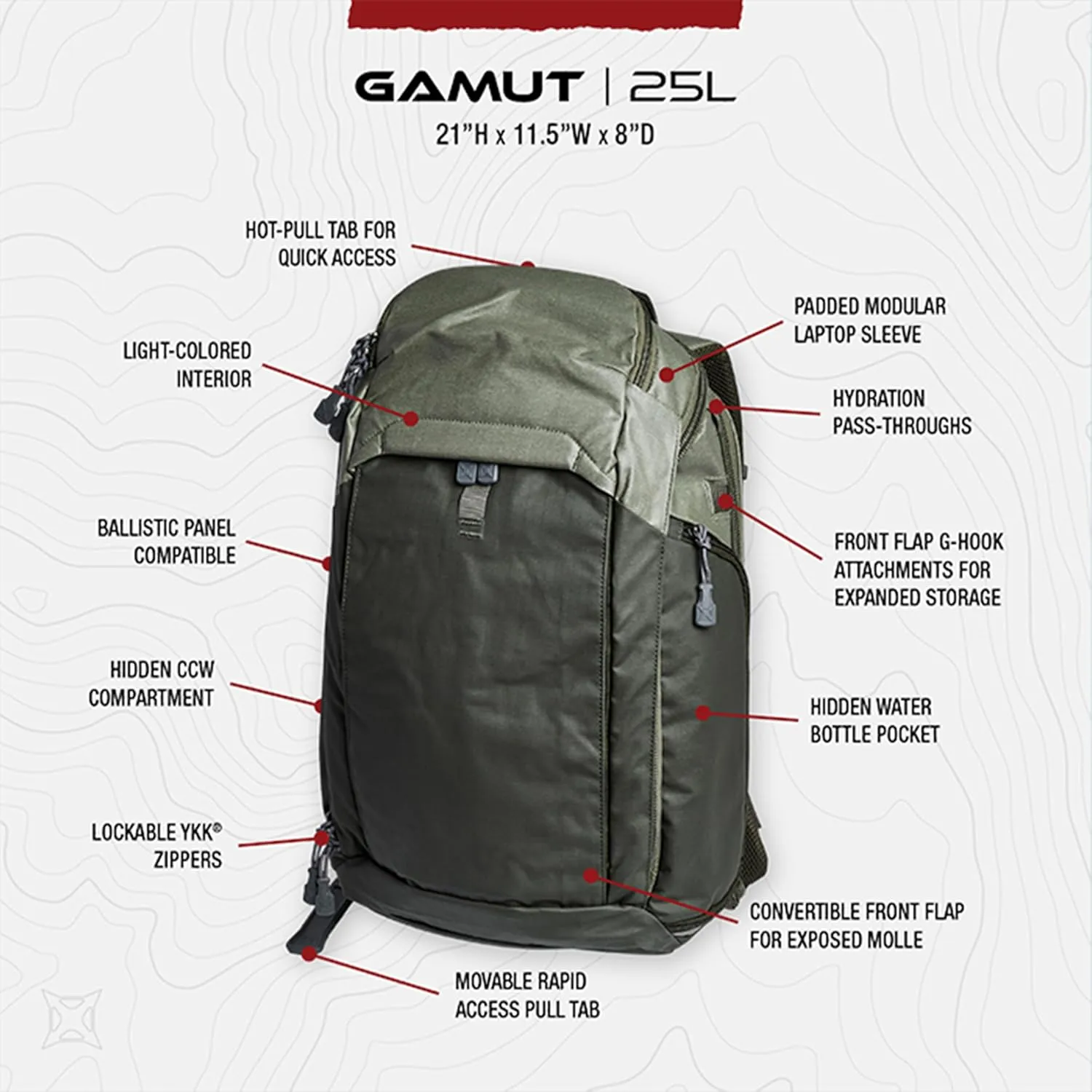 Vertx Gamut EDC Tactical Backpack CCW Bag
