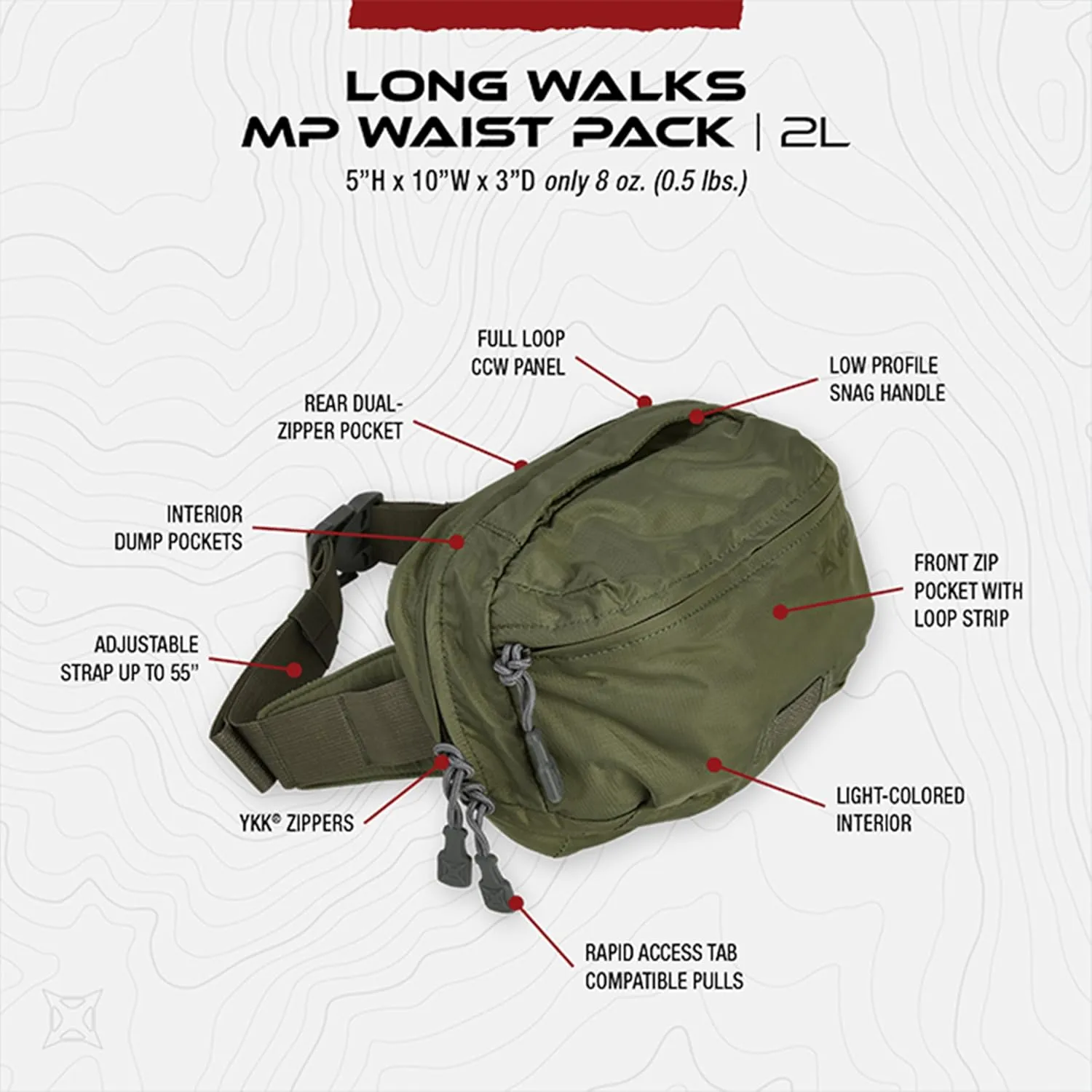 VERTX Long Walks MP Tactical Waist Pack