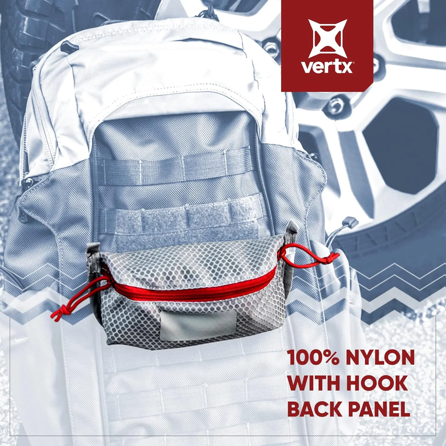 VERTX Overflow Mesh Zipper Pouches for Tactical Gear and Backpack Accessories