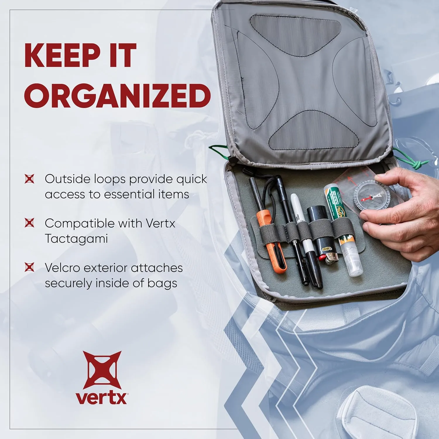 VERTX Pack Zip Pouch Organizer Insert Attachment for Backpack and Bag