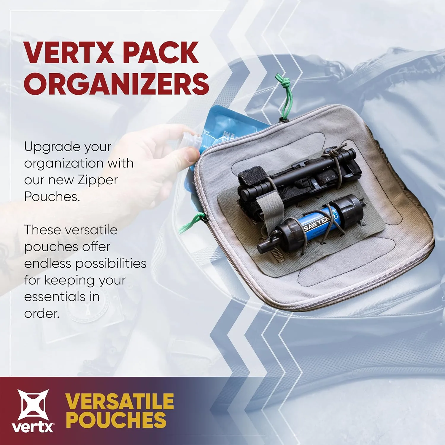 VERTX Pack Zip Pouch Organizer Insert Attachment for Backpack and Bag